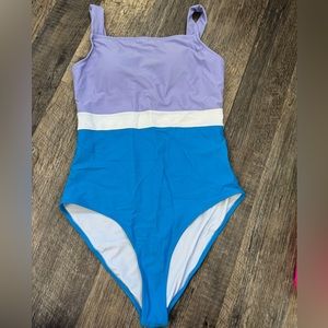 Two tone one piece swimsuit